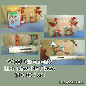 Plaid Wooden Ornaments